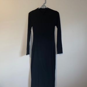 Black open back dress